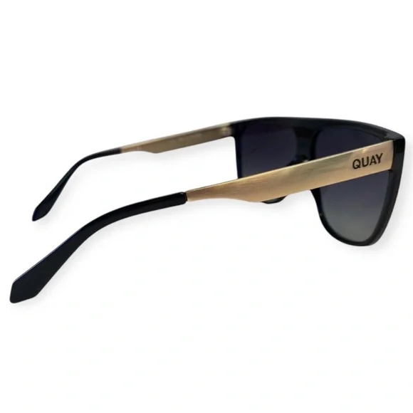 QUAY No Curfew Sunglasses Polarized Black Gold Frame Smoke  display picture 3